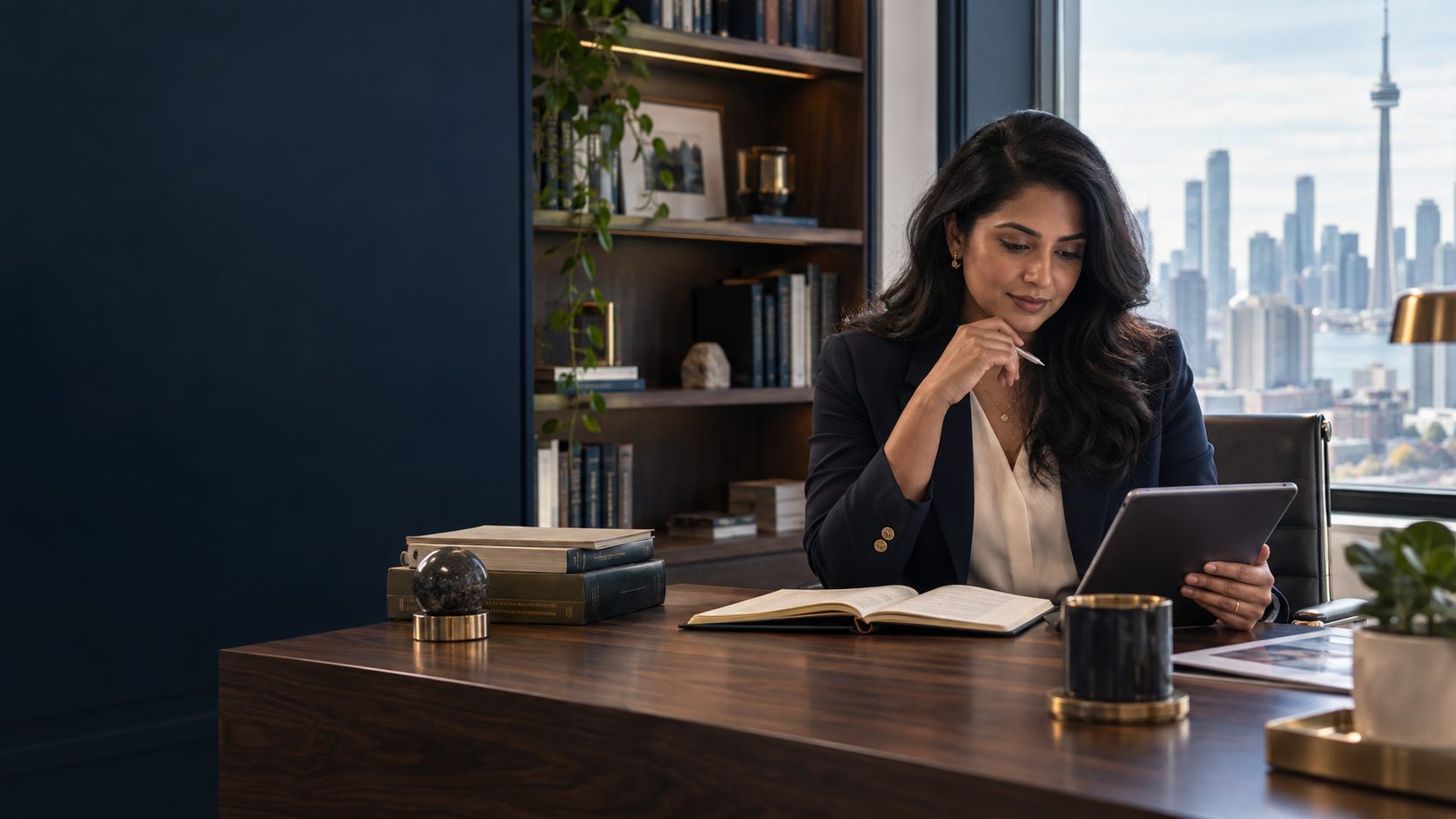Tax professional reviewing financial insights for a Canadian business audience